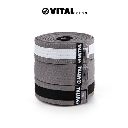 【キッズ用】KIDS BELT_灰・灰白・灰黒